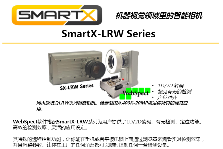 机器视觉领域里的智能相机  SmartX-LRW Series (图1)