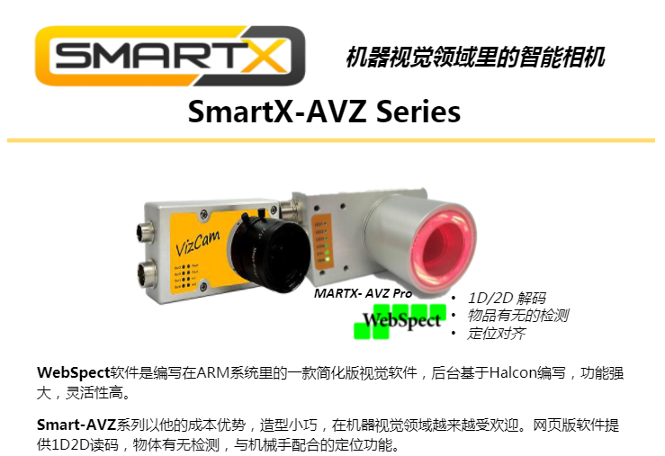 机器视觉领域里的智能相机  SmartX-AVZ Series(图1)