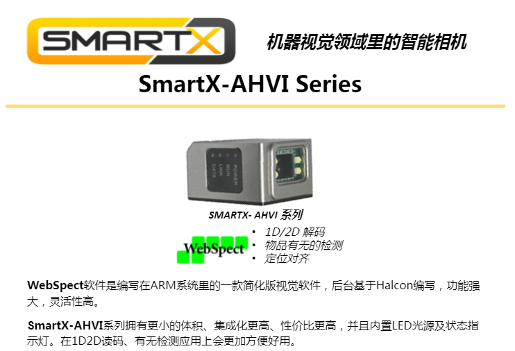 机器视觉领域里的智能相机  SmartX-AHVI Series (图1)